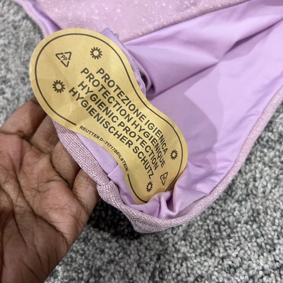 NWT! Sunday Brunch 2 Piece Bikini Shimmer Padded Underwired Pink Swimsuit Small - Picture 2 of 10